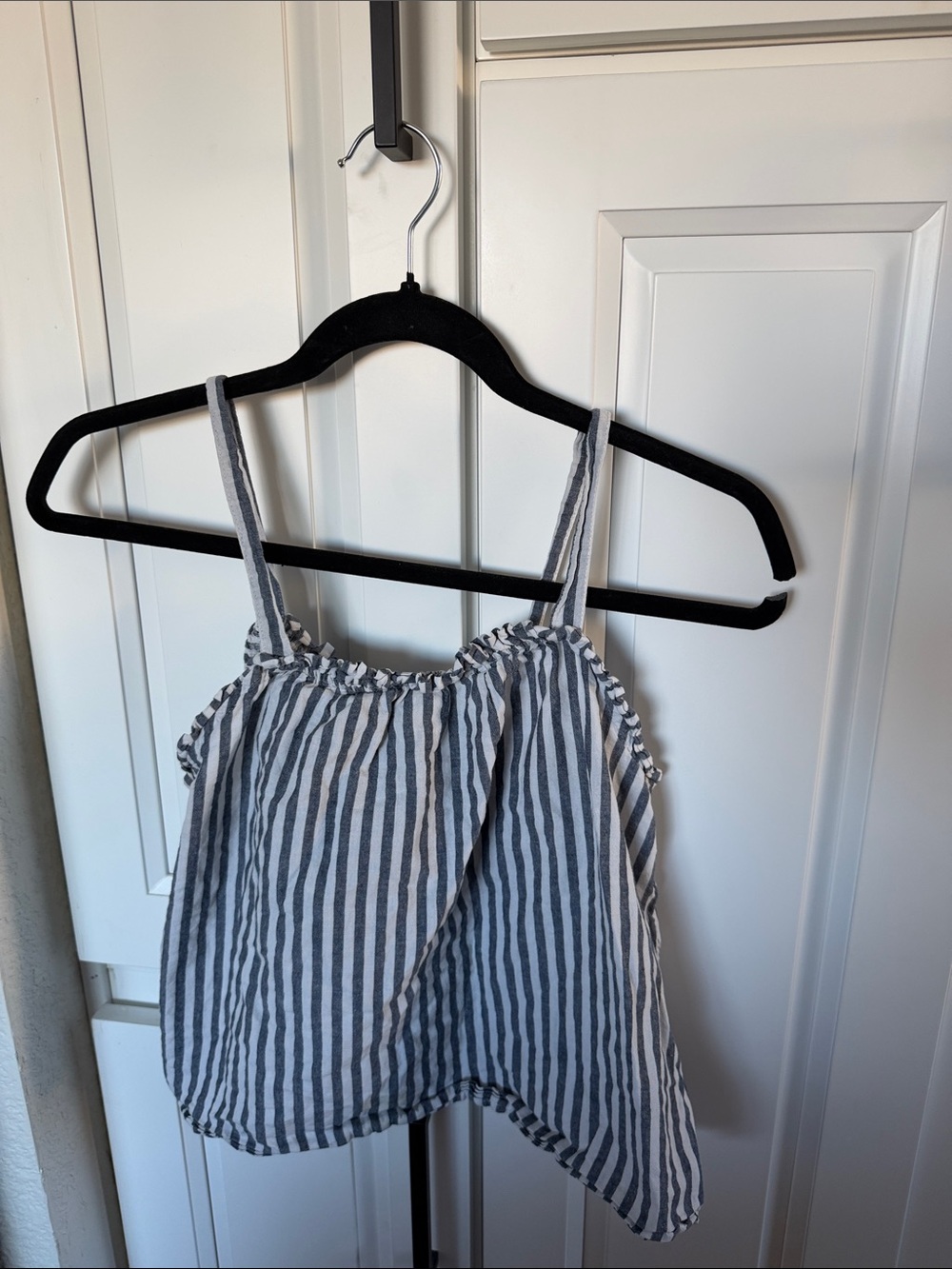 Kids Striped Sleeveless Tank Top- Gray/White